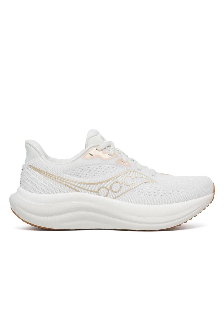 Saucony running shoe in white against a clean background