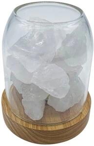 Amrita Court Diffuser Aurora Wood Base W Light Clear Quartz