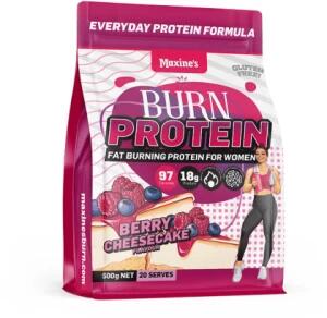 Maxine's Burn Protein Powder Berry Cheesecake G/F 500g Pouch