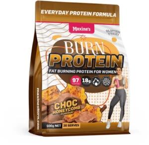 Maxine's Burn Protein Powder Chocolate Honeycomb G/F 500g Pouch