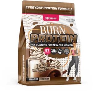 Maxine's Burn Protein Powder Iced Mochachino G/F 500g Pouch