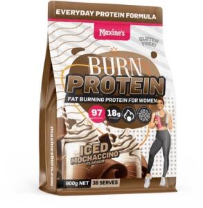 Maxine's Burn Protein Powder Iced Mochachino G/F 900g Pouch