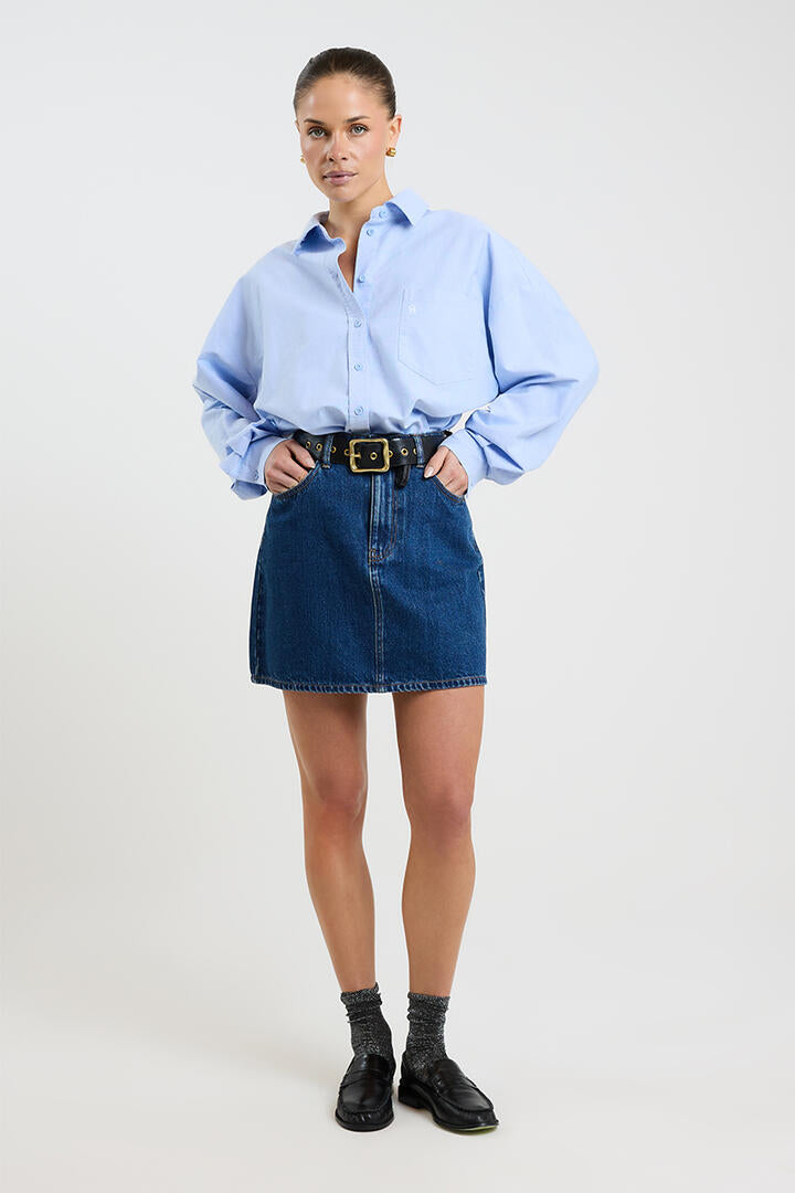 Nude Lucy Sia Denim Mini Skirt Force Blue