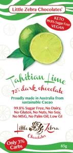 Little Zebra Chocolates ChocolateDark73% Tahitian Lime 85g x 12