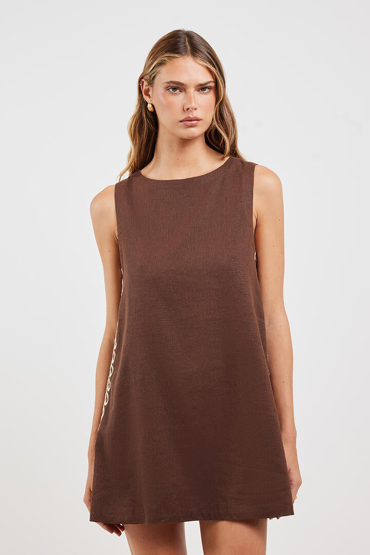 Liido Nusa Linen Dress Walnut