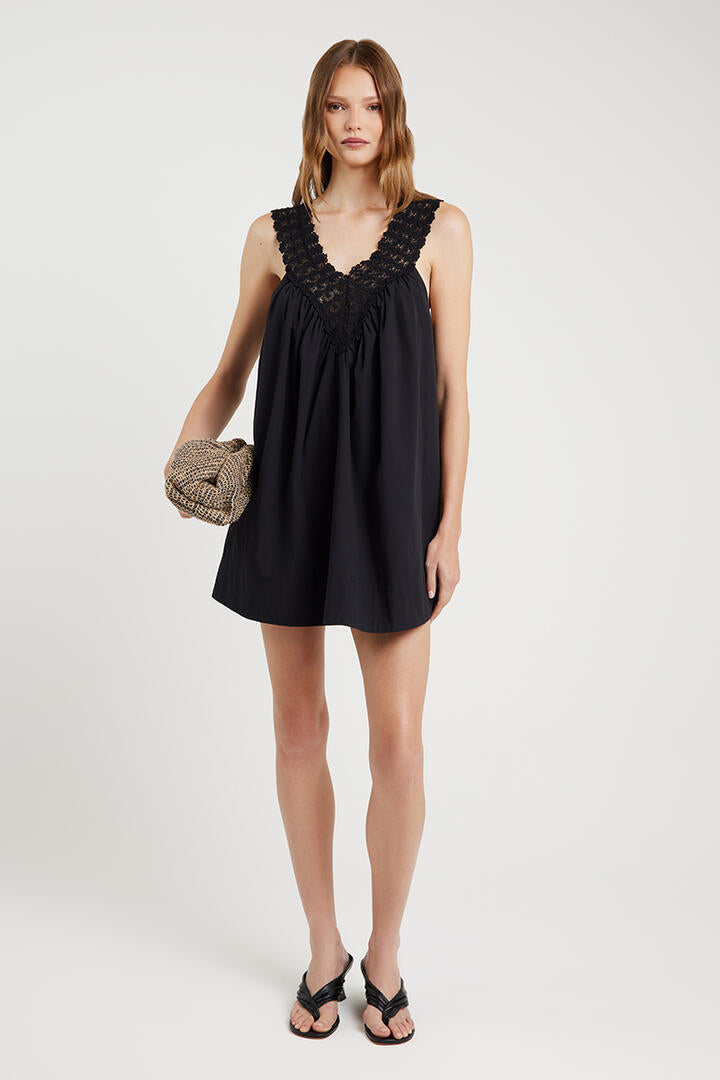 Ode Taylor V Neck Dress Onyx
