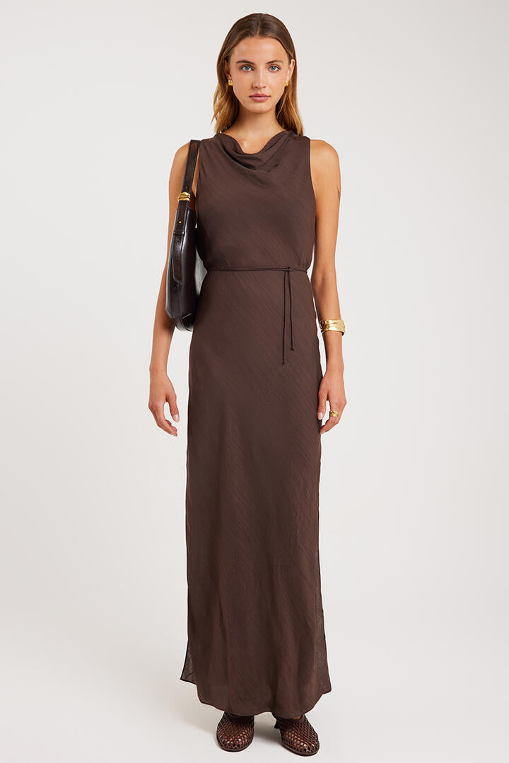 Nude Lucy Serine Maxi Dress Chocolate