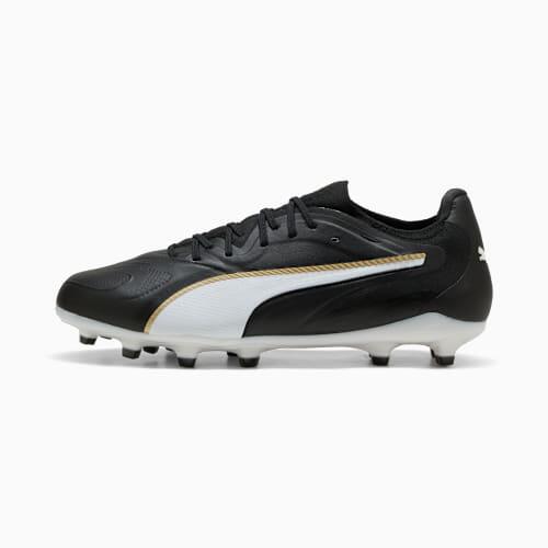 KING 20 ULTIMATE FG/AG Unisex Football Boots in Black/White/Gold