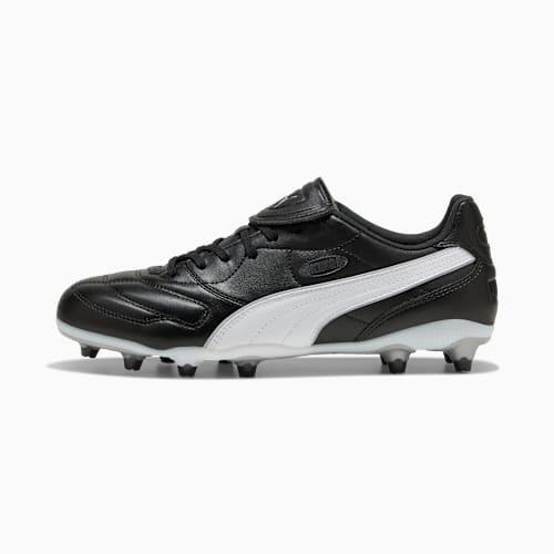 KING LIGA FG/AG Unisex Football Boots in Black/Silver/White