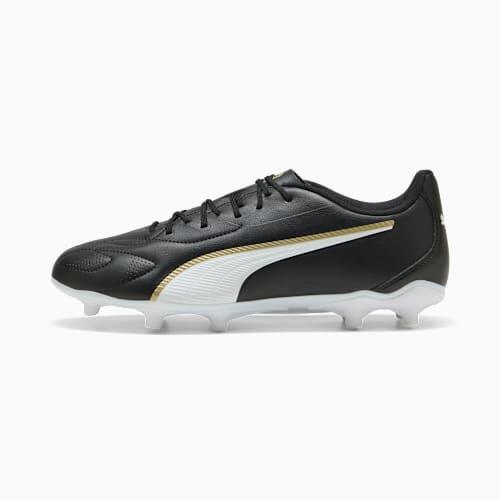 KING 20 PLAY FG/AG Unisex Football Boots in Black/White/Gold