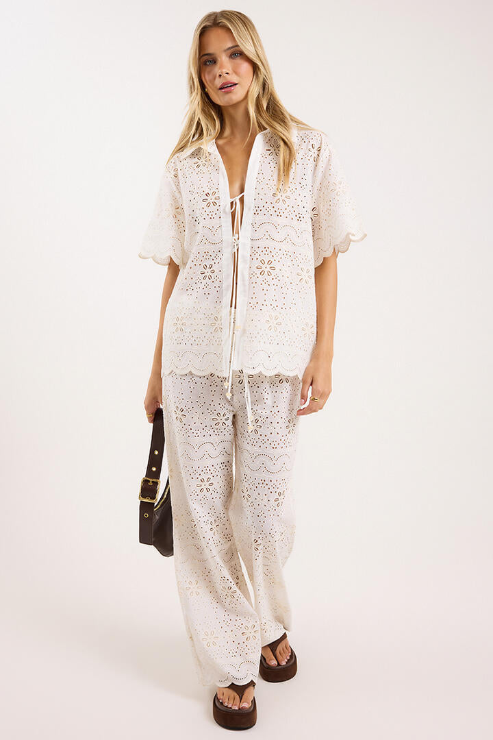 Emery Broderie Shirt Bright White