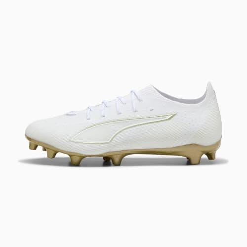 ULTRA 6 PRO FG Unisex Football Boots in White/Metallic Gold/Black