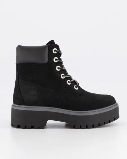 Timberland Womens Stone Street 6-Inch Waterproof Platform Black Nubuck