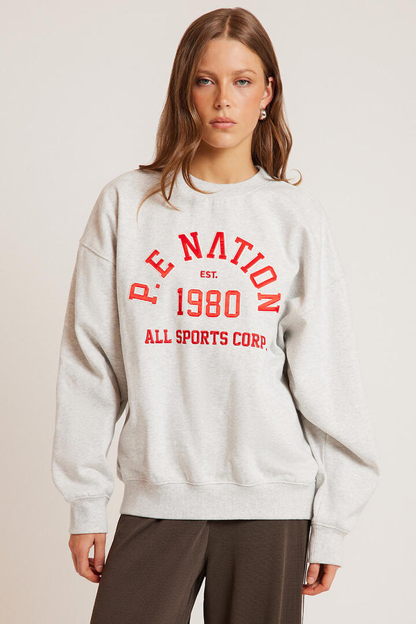 P.E Nation Backspin Sweat Grey Marle