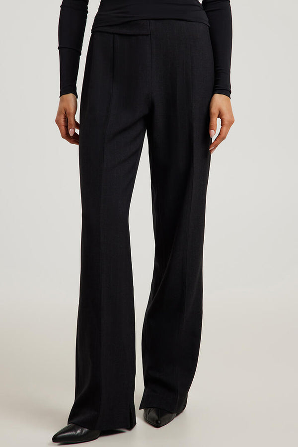 Ode Alexis Pintuck Skinny Pant Black Pin Stripe