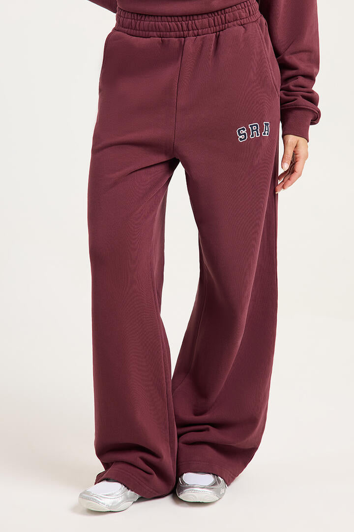 Stylerunner Athletic Wide Leg Sweatpants Plum Berry