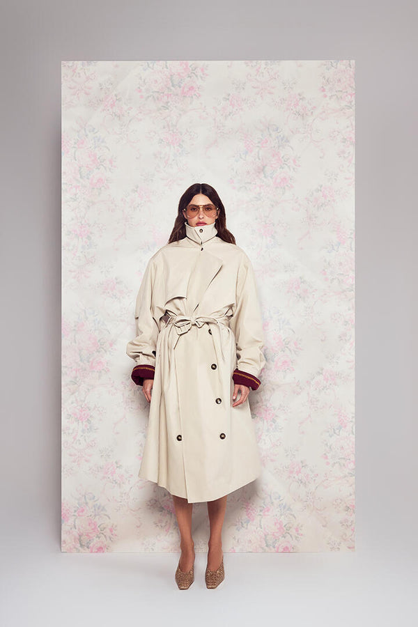 Felle Oversized Trench Coat Tan