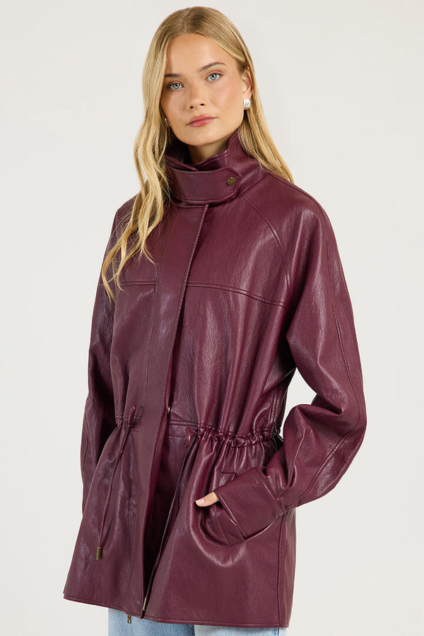 Ode Marni Gathered Waist Jacket Wine