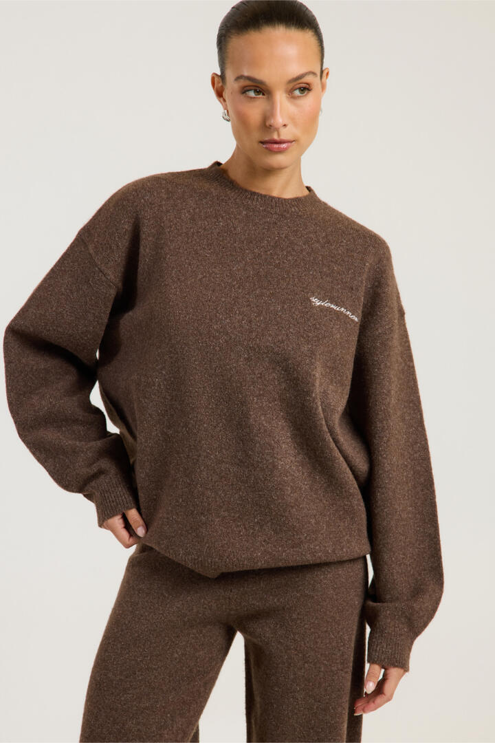 Stylerunner Knit Sweatshirt Walnut