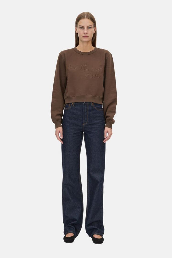 Camilla And Marc Maren Crop Emb Tracksuit Top Chocolate