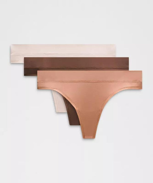 UnderEase Mid-Rise Thong Underwear 3 Pack
