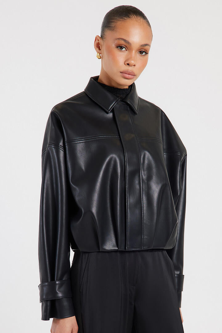 Ode Colby Bubble Hem Jacket Onyx
