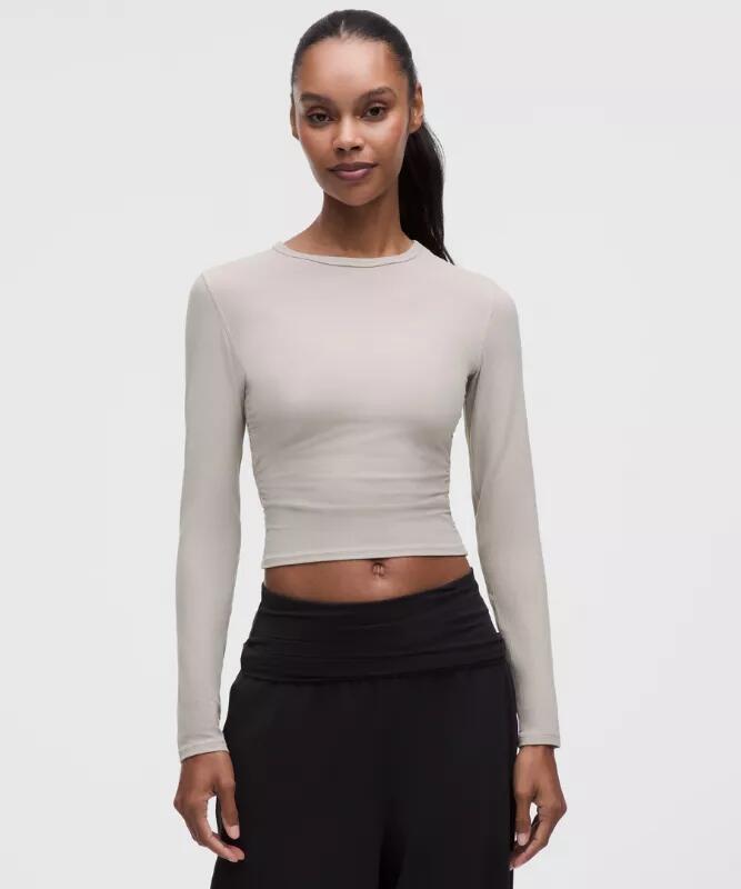 All It Takes Ribbed Keyhole Long-Sleeve Shirt