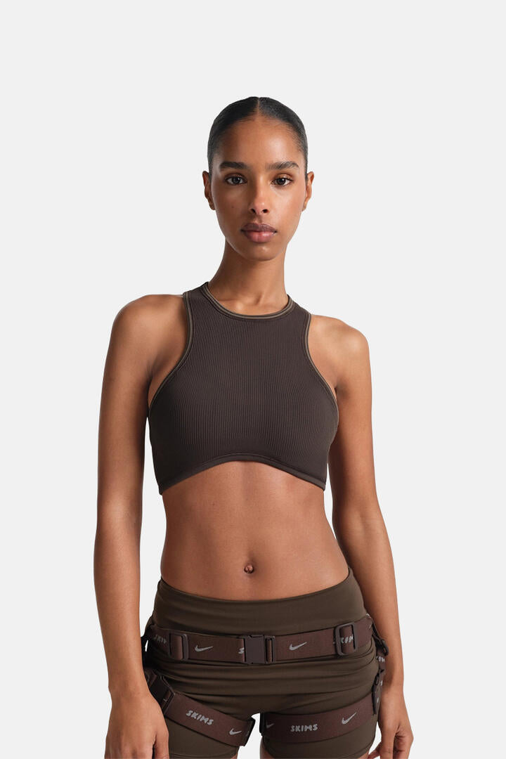 Nikeskims Ribbed Seamless Racer Front Bra Phoenix/Truffle