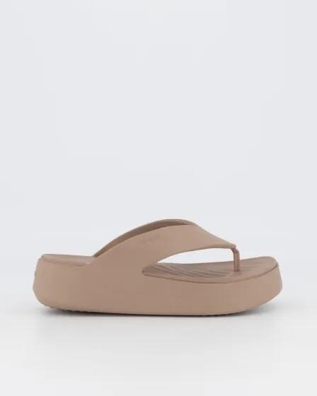 Crocs Womens Getaway Platform Flip Thong Milk Choc