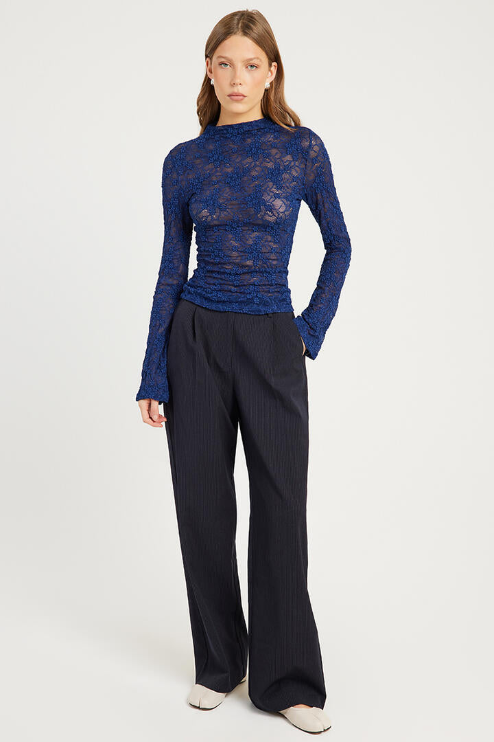 Ode Tova Tailored Pant Navy Pinstripe