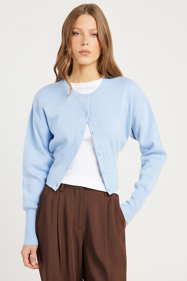 Ode Alma Waisted Cardigan Deep Ocean