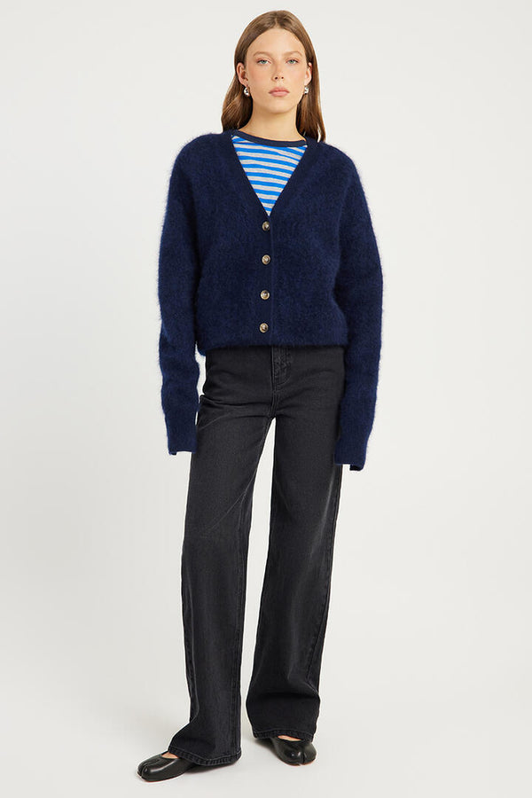 Bassike Superfine Merino Cardigan Ink