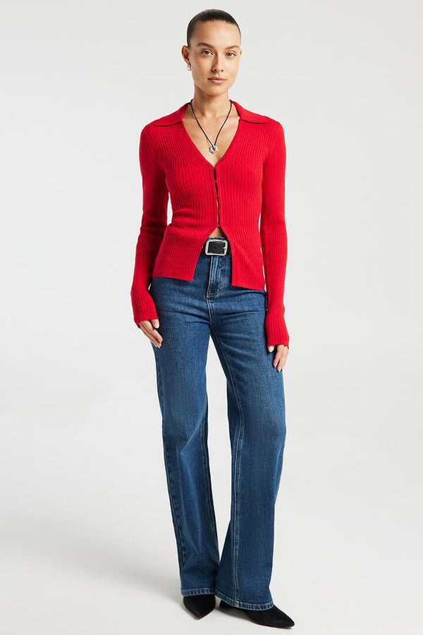 Nude Lucy Odette Knit Top Vermillion