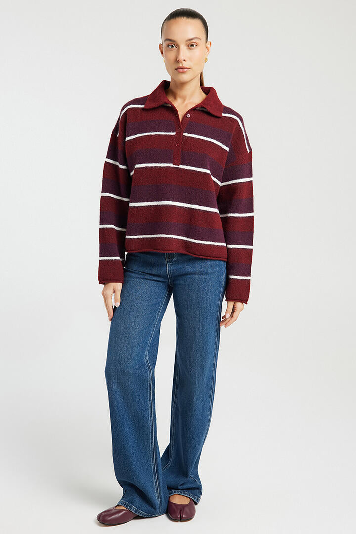 Nude Lucy Maia Rugby Knit Mulberry Stripe