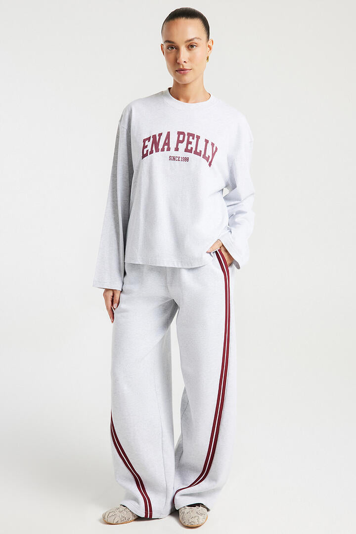 Ena Pelly Liv Stripe Relaxed Pant White Marle