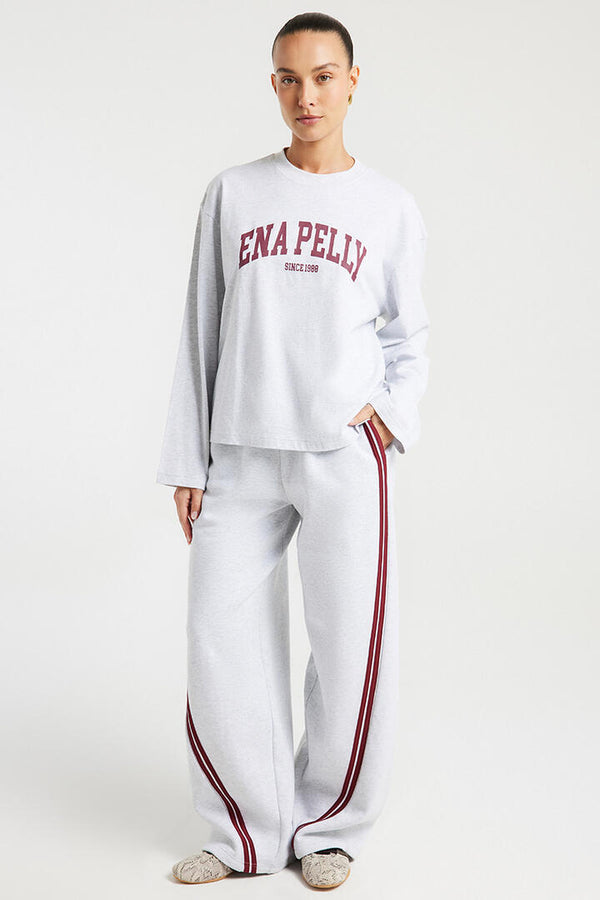 Ena Pelly Liv Stripe Relaxed Pant White Marle