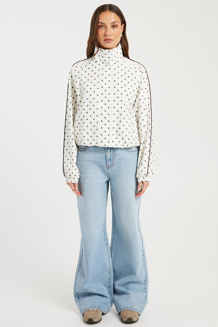 Liido Annie Spray Jacket Soft White Polka Dot