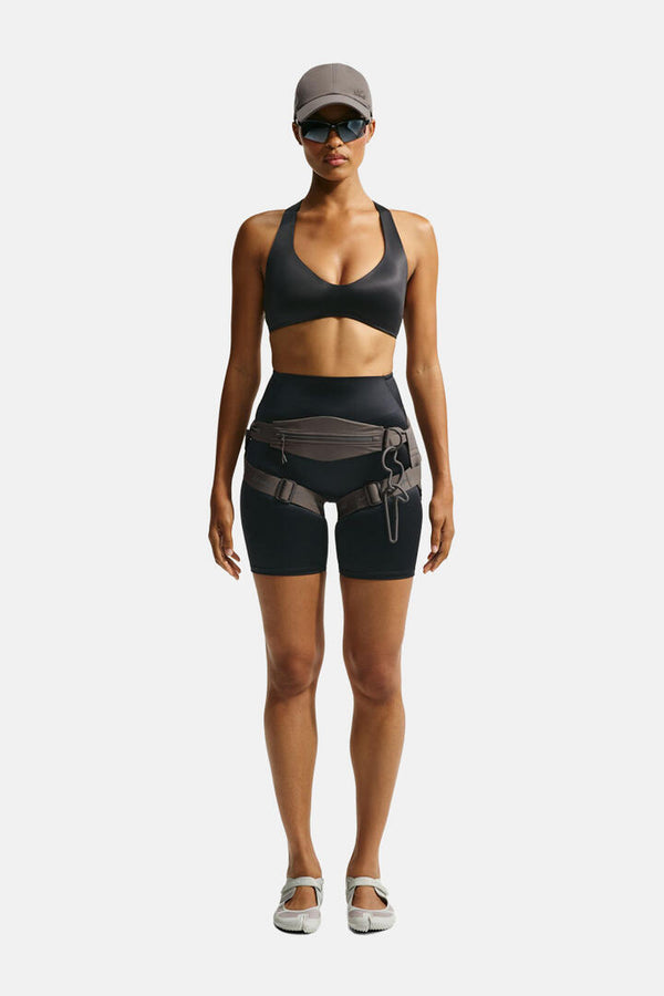 Nikeskims Satin Shine Plunge Bra Obsidian