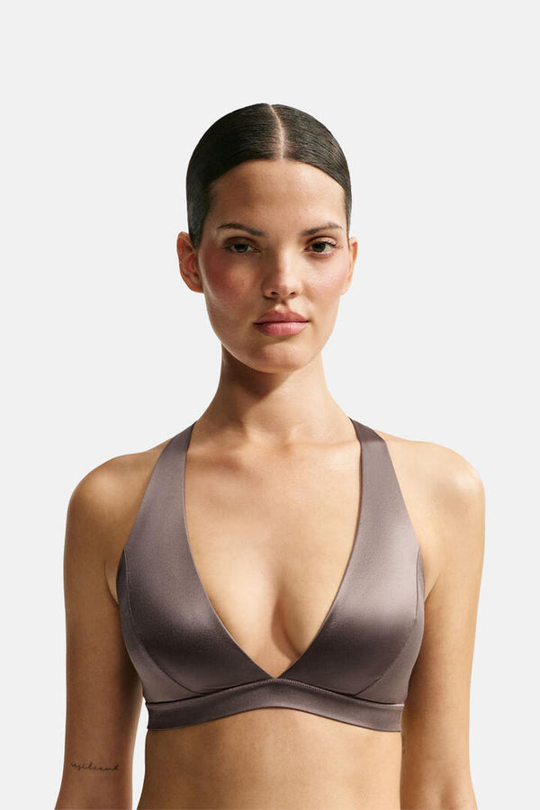 Nikeskims Satin Shine Halter Bra Resin