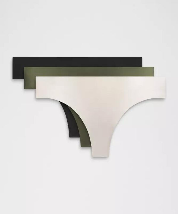 InvisiWear Mid-Rise Thong Underwear 3 Pack