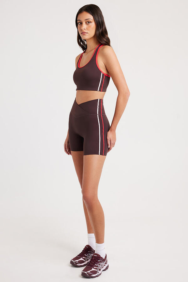 P.E Nation Clarity Bike Short Dark Plum/Strawberry
