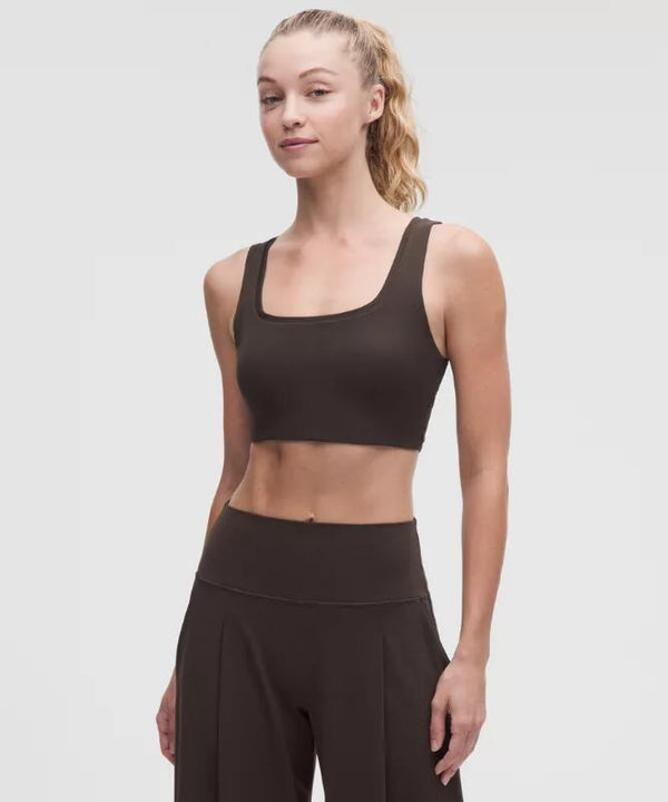 Bend This Ribbed Square-Neck Racerback Bra Light Support, A-C Cups