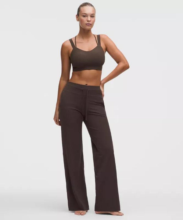 Groove High-Rise Mixed-Rib Wide-Leg Pants Regular