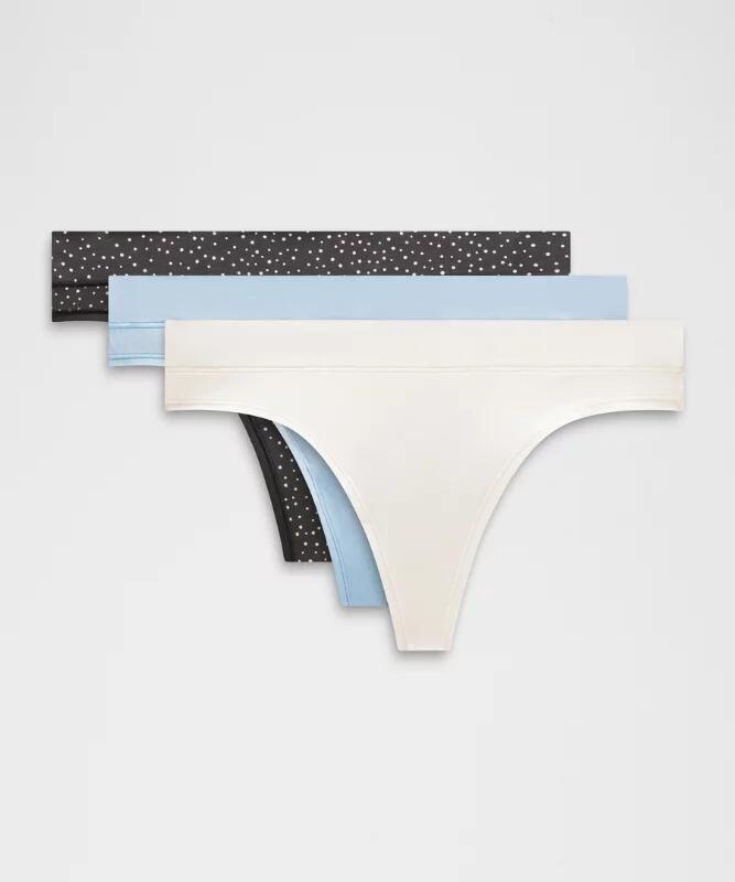 UnderEase Mid-Rise Thong Underwear 3 Pack
