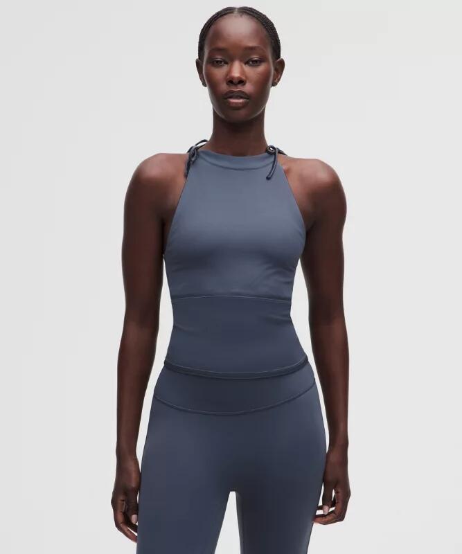 Nulu Satiny-Trim Tie Detail Tank Top Light Support, B/C Cup
