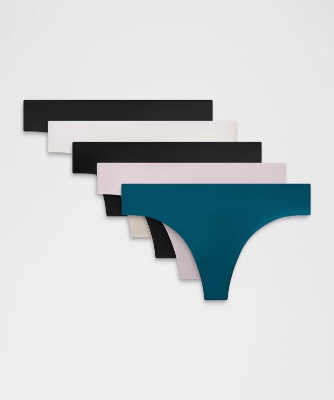 InvisiWear Mid-Rise Thong Underwear 5 Pack