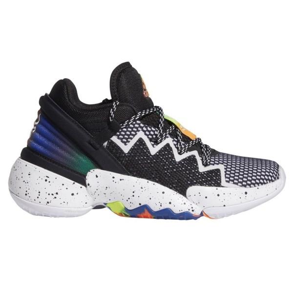 Adidas D.O.N. Issue 2 - Kids Basketball Shoes - Core Black/Footwear White/Solar Red