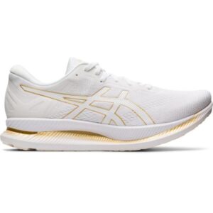 Asics GlideRide - Mens Running Shoes - White/Pure Gold