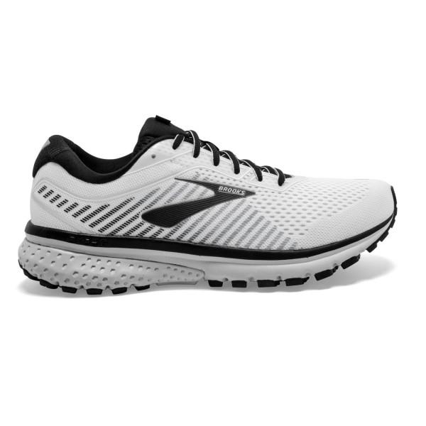 Brooks Ghost 12 - Mens Running Shoes - White/Grey/Black
