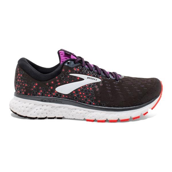 Brooks Glycerin 17 - Womens Running Shoes - Black/Fiery Coral/Purple